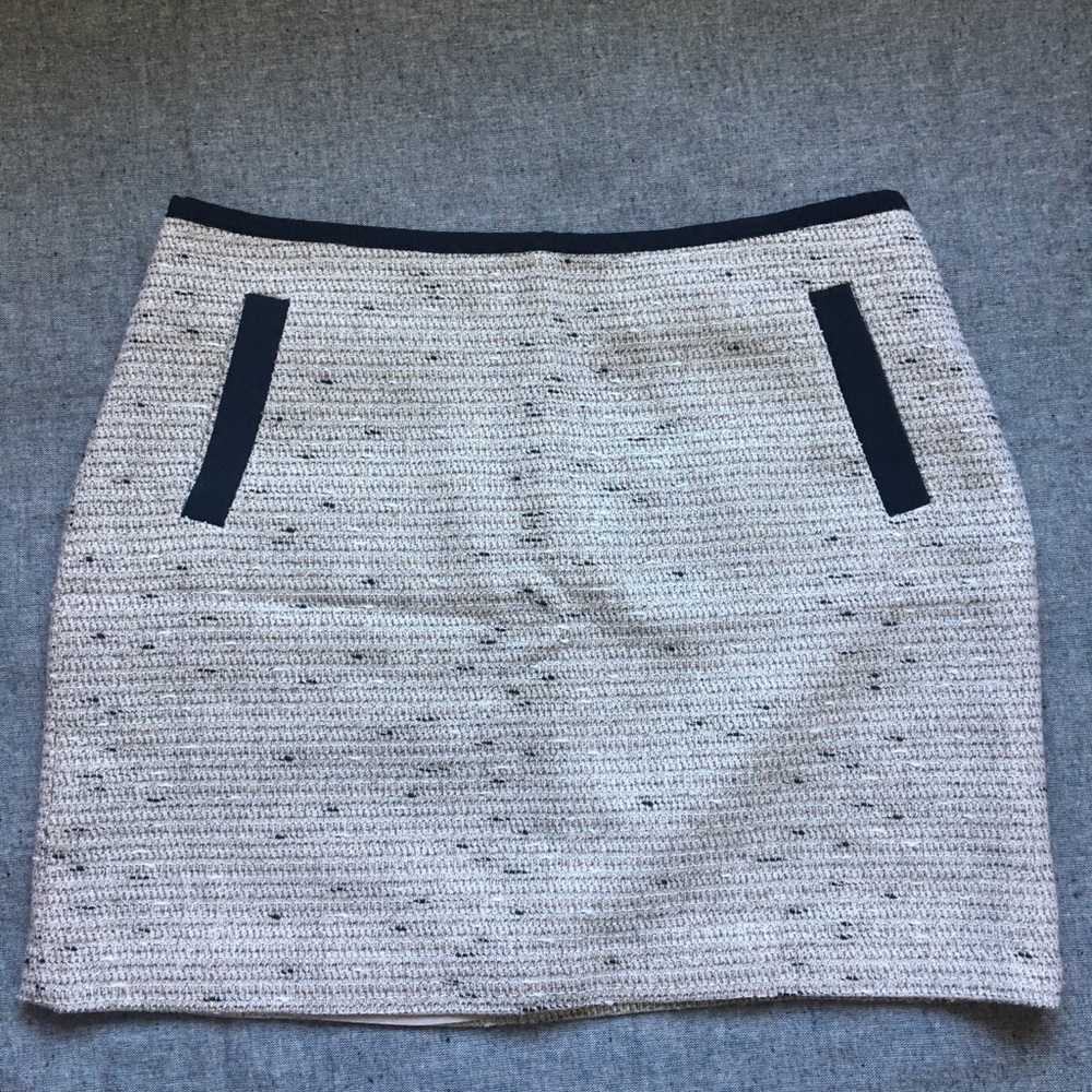 Banana Republic Metallic Gold Tweed Mini Skirt 12